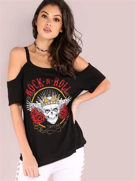 women's graphic rock tees.